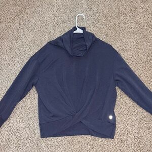 Navy Blue Cowl Neck Sweater